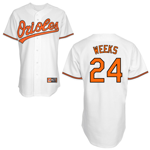 Jemile Weeks #24 MLB Jersey-Baltimore Orioles Men's Authentic Home White Cool Base Baseball Jersey